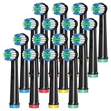 AnjoCare Oral B Replacement Heads, Braun Oral B Replacement Toothbrush Heads, Oral B Pro1000 Compatible Refillable Heads (16 Pieces Black)