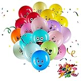 50 Pezzi Palloncini Colorati Emoticon in Lattice Palloncini con Facce Diverse per Decorazioni Feste di Compleanno Ragazzi Bambini Forniture per Baby Shower Matrimonio Feste di Vacanza