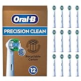 Oral-B Precision Clean Testine Spazzolino Elettrico, Confezione da 12 Testine di Ricambio, Pulizia Precisa e Sbiancante, Indicatore di Utilizzo della Testina