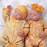 JIZHI Bambole Reborn Gemelli - Neonato realistico da 20 pollici con arti in morbido vinile, bambole realistiche gemelle con vestiti per bambini 3+