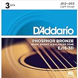 D Addario A-Guit.Strings EJ16-3D 12-53 Phosphor Bronze 3 Sets - Corde per chitarra acustica