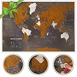 Maps International, Poster con mappa del mondo da grattare Scratch The World®, colore: nero, 84 x 59 cm