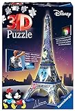 Ravensburger Puzzle 3D, Tour Eiffel Disney, con Luci LED, 216 Pezzi, Età Consigliata 10+, Puzzle Ravensburger Alta Qualità, 12520 3