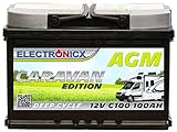 AGM 12v 100Ah Electronicx Caravan Edition batterie solari alimentazione camper gel accumulatore
