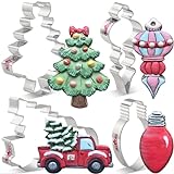 Christmas Cookie Cutter Set, 11 Pcs Christmas Shapes Cookie Cutters with Snowman