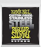 Ernie Ball, Regular Slinky Stainless Steel Wound, Corde per chitarra elettrica, diametro 10-46
