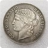VTgclt Antico Artigianato Svizzero 1900-B Moneta Svizzera da 5 franchi Dollaro d Argento commemorativo