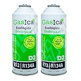 Desconocido Todoelettrico - Gasica D2 Pack risparmio (2 bottiglie x 255 g) gas refrigerante biologico sostituto di R12, R134A adatto per ricariche su veicoli.