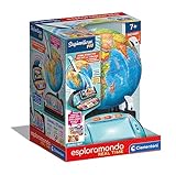 Clementoni Sapientino Più - Esploramondo Real Time - Globo Interattivo Parlante, Mappamondo Educativo con Penna Bluetooth e App, per Bambini 6 Anni - 16446