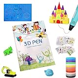 Matite 3D per bambini, set di accessori per penna 3D (40 modelli), filapen 3D da 1,75 mm, filamento PLA 10 colori, 5 m, per stampante 3D