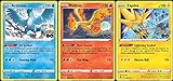 Articuno Moltres Zapdos - Pokemon Go - Foglio - Lotto di carte leggendarie - Set di 3 carte
