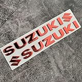 2pezzi Auto Decalcomanie Adesivi per Suzuki, Emblem Adesivo, Stemmi Adesivi per Auto Lettere di Emblema Dell auto, Accessori Decorazione per Distintivo,A Red