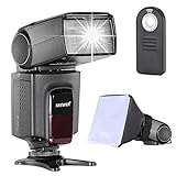NEEWER TT560 Speedlite Flash Kit Compatibile con Fotocamera DSLR Canon Nikon Sony Pentax con Slitta Calda Standard, Include: (1) Flash TT560 + (1) Diffusore Flash + (1) Telecomando