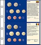 Prophila Collection 6 Stück Euro-Vordruck-Tabletts von 5 Ländern (Litauen, San Marino, Monaco, Vatikan, Andorra) und 1 Blanko-Tablett