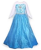 JerrisApparel costume cosplay della principessa partito ragazza vestito maxi con il bello diamante (Blu, 150)