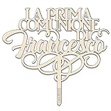 Cake topper Comunione Personalizzato con Nome, Ideale come Scritta Decorativa per la Torta della Prima Comunione – Made in Italy