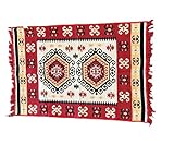 Generico Tappeto orientale,kilim, tappeto soggiorno, tappeto camera da letto, passatoia con frange varie misure, tappeto orientale etnico (Rosso, 160x250 cm)