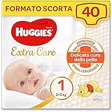 Huggies Extra Care Bebè Pannolini, Taglia 2 (3-6Kg), Confezione da 40 Pannolini