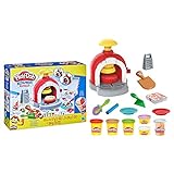 Play-Doh Kitchen Creations - La Pizzeria, playset con 6 vasetti di Pasta modellabile e 8 Accessori
