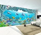 Muro Di Sfondo Carta Da Parati 3D Acquario Di Delfini Del Mondo Sottomarino Decorazione Domestica Moderna Murale 3D
