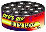 Generisch Pro s Pro 30 pezzi Ultra Tacky Overgrip 0,70 mm – per tennis, badminton, padel, squash (nero)