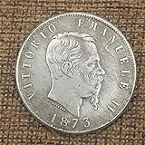 YunBest 1873 Italia Moneta Argento - Italia Moneta commemorativa - Old Coin da Collezione - Silver Dollar Italy Old Original Pre Morgan Dollar - BestShop