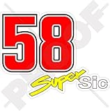 MARCO SIMONCELLI 58 Super Sic Motorcycle Racing 100mm Vinile Adesivo