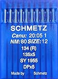 Schmetz, 10 aghi con testa rotonda per macchina da cucire, sistema 134 (R), Industria St. 80;