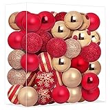 Roomtip 50pcs Ornamenti di Palla di Natale - 40mm/1,57" Piccole Decorazioni di Palle di Albero di Natale Infrangibili per Decorazioni di Feste di Matrimonio di Festa Dell albero