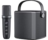 Microfono per karaoke senza fili Altoparlante Bluetooth con microfoni senza fili canta tu per canto/karaoke Sistema PA portatile per feste, attività, supporto Bluetooth, AUX, scheda USB/TF (nero)