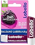 Labello Blackberry Shine Burrocacao Labbra 4.8 g, Balsamo Labbra Colorato All Aroma Di More, Lip Balm Idratante 24H Con Ingredienti Naturali E Pigmenti Colorati