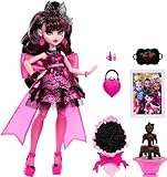 Monster High Draculaura Bambola in Monster Ball Party Dress con accessori a tema come fontana di cioccolato, Nero
