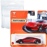Friki Monkey Matchbox Tesla Roadster 4/100 (Mattel HGK95) 2022 Short Card + Blister & Card Protector Pack