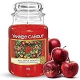 Yankee Candle Candela profumata in giara grande, Red Apple Wreath, Durata Fino a 150 Ore