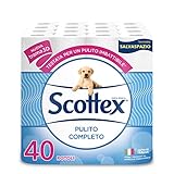 Scottex Carta Igienica Pulito Completo Salvaspazio, Confezione da 40 Rotoli Maxi