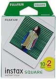 Fujifilm Instax Square Film Pellicola Istantanea, Formato Quadrato, 62x62 mm, Confezione da 20 Foto, Bordo Bianco