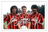 Ruud Guillit, Marco Van Basten & Frank Rijkaard - AC Milan - Stampa fotografica autografata da 15 x 10 cm