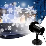 interGo Luci a LED per proiettore con fiocco di neve, per Natale, per esterni, impermeabili, IP65, per interni ed esterni, decorazione natalizia, festa di nozze