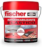 fischer - Vernice impermeabilizzante (secchio 1kg) Rosso con fibre, impermeabile ed esterno