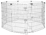 Amazon Basics Ottagonale Box per esercizi per cani e animali domestici, pieghevole, in metallo, con porta, 91 cm di altezza, Nero