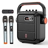 JYX Sistema PA Audio con 2 Microfoni, Bluetooth Altoparlante Amplificato portatile Impianto Karaoke, Cassa Karaoke Professionale Supporto TWS, FM,AUX, REC, TF, USB