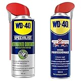 WD-40 Specialist Detergente Contatti Spray Asciugatura Rapida con Sistema Doppia Posizione, 400 Ml, Incolore & Prodotto Multifunzione Lubrificante Spray con Sistema Doppia Posizione, 500 ml, Bianco
