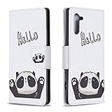 VQWQ Custodia per Samsung Galaxy Note 10 - Motivo Dipinto Paint Portafoglio Custodia in PU Pelle Caso Libro Antiurto Magnetica Flip Cover per Samsung Galaxy Note 10 [Panda] -Panda 1
