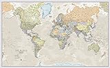 Maps International - Mappa del mondo di grandi dimensioni – Poster con mappa del mondo stile classico - Laminato - 201 cm (larghezza) x 116,5 cm (altezza)