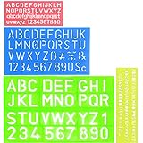 Set di stencil per lettere in plastica per alfabeto, modelli di disegno, numeri assortiti e dimensioni per l artigianato riutilizzabili
