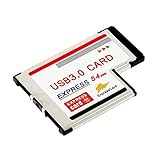 Express Card Expresscard 54mm to 2-Port Dual USB 3.0 USB3.0 Hub Converter Adapter Card w/DC Jack 5Gbps For Laotop Notebook PC