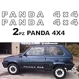 Adesivi Panda 4x4 Stickers Tuning Logo Fiat Stemma Sisley Fuoristrada (Nero)