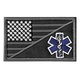 2AFTER1 ACU EMS EMT Star of Life USA Flag Subdued Paramedic Medical Morale Tactical Army Gear Fastener Patch