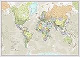Maps International - Mappa del mondo di grandi dimensioni – Poster con mappa del mondo stile classico - Laminato - 118,9 cm (larghezza) x 84,1 cm (altezza)
