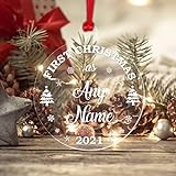 Handmade By Stukk Pallina di Natale personalizzata con qualsiasi nome nuovo bambino 1° Natale decorazione regalo